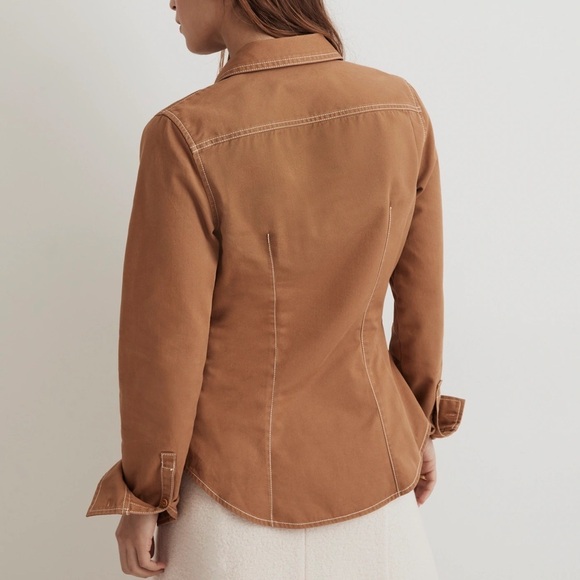 MADEWELL Darted Button-Up Shirt in (Re)generative Chino Western Long Sleeve - Picture 5 of 12